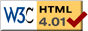 「Valid HTML 4.01!」のバナー